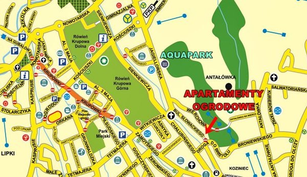 mapa Zakopane apartamenty ogrodowe